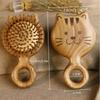 Garapa Cartoon Cat Wooden Scalp Massage Comb Meridian Comb Toothed Head Hair Comb Body Beautify Massage Guasha Scraping Care