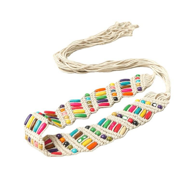 Ethnic Style Knitting Belt Chinese Knot Girls Hanfu Belt Fashion Creative Handmade DIY Skirt Belt