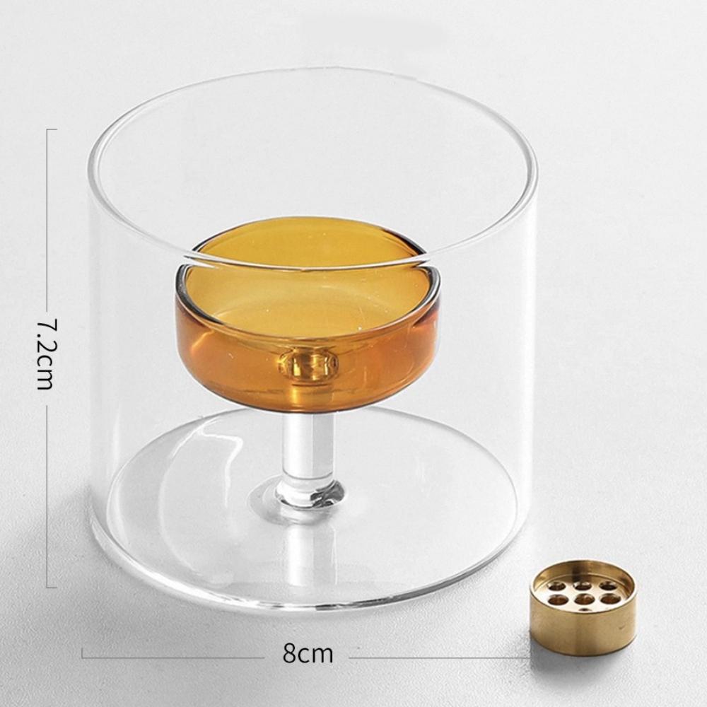 

Minimalist Glass Candle Holder Dual-Use Aromatherapy Decor Modern Home Aromatherapy Fragrance Tools Stick Incense Tealight Gifts