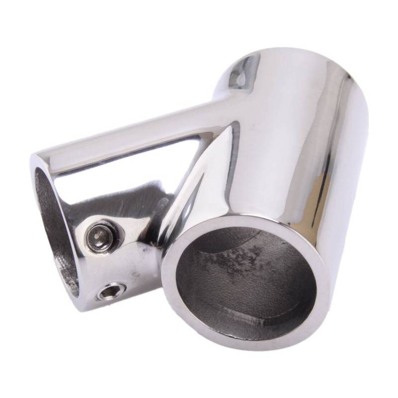 Hardware Boat Ship Yacht Motorboat Hand Rail 60 Degree Tee Fittings For 25mm 1" Pipe Silver