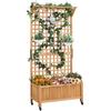 72 H Horticulture Garden Planter with Trellis for Vine Climbing Plants Outdoor Raised Garden Bed Planter Box with Drainage Hole