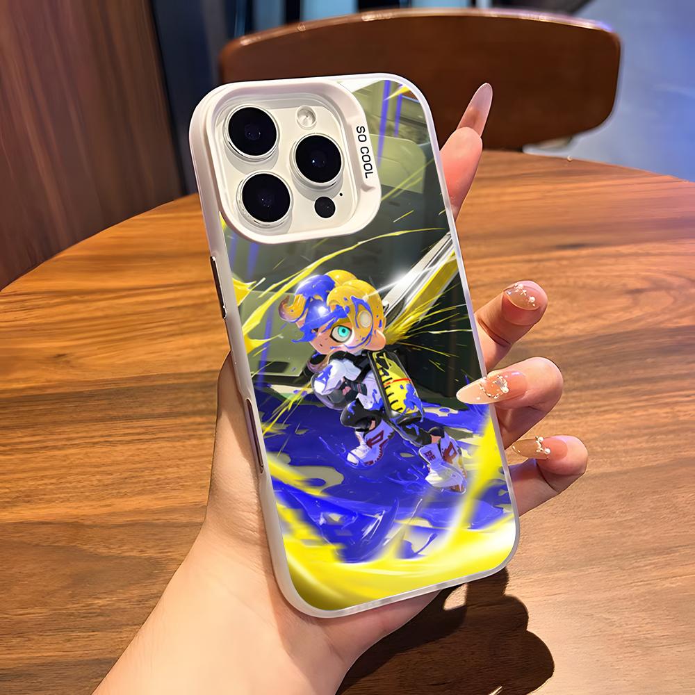 S-Splatoon Game Phone Case For IPhone 17 Air 16 15 14 Plus 13 12 11 Pro 7 8 XS Max XR Silver White Bumper Case