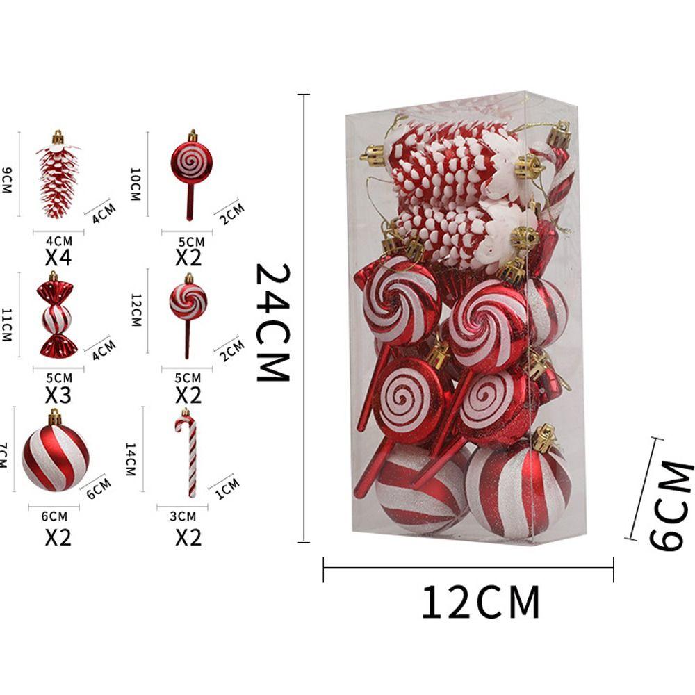 15pcs Plastic Christmas Candy Ball Pendant Reusable Merry Christmas Decor  Wedding Party