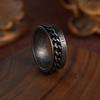 Punk Vintage Antique Silver Chain Stainless Steel Rings Spinner Gothic Retro Roman Numerals Men's Jewelry Unique Ring for Gift