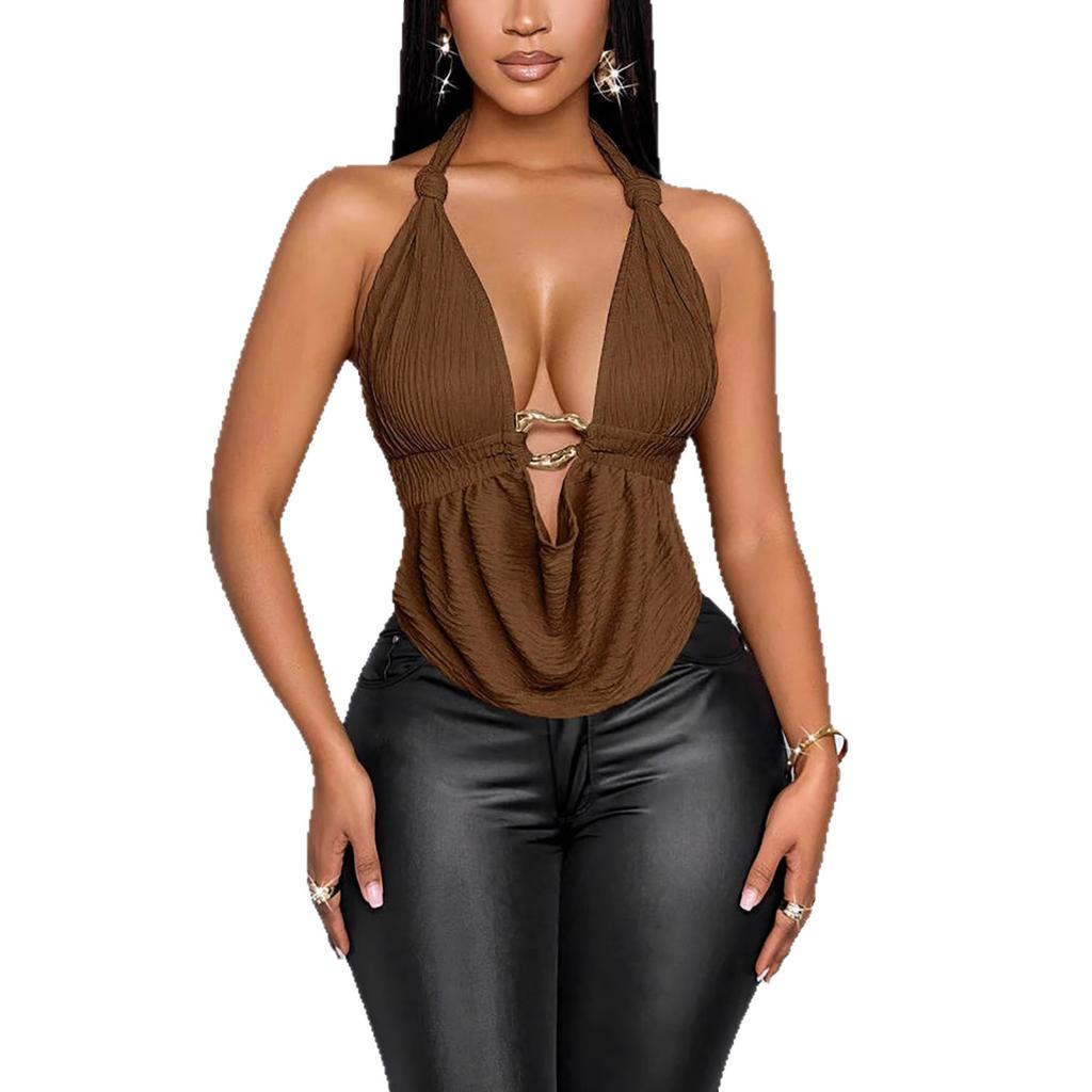 European and American Spice Girls Women's Top Tube Top Sexy Summer New Neck Halter Suspender