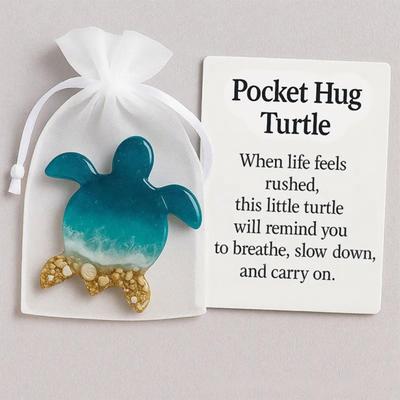 Yousheng Pocket Hug Animal with Positive Card Emotional Support Resin Animal Token Mini Dachshund Turtle Owl Cat Corgi Bulldog Statue Figurine Gift