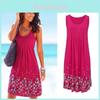 Urban Chic Sleeveless Floral Print Loose Fit Midi Dress Polyester Blend