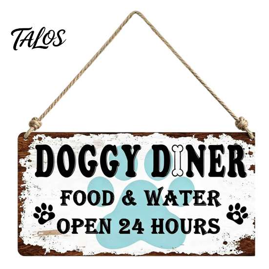 Decorative Wooden Pet Sign House Door Sign, Rustic Farmhouse Dog Wall Hanging Plaque, Theme Home Decoration Vintage Decor, Housewarming Gift