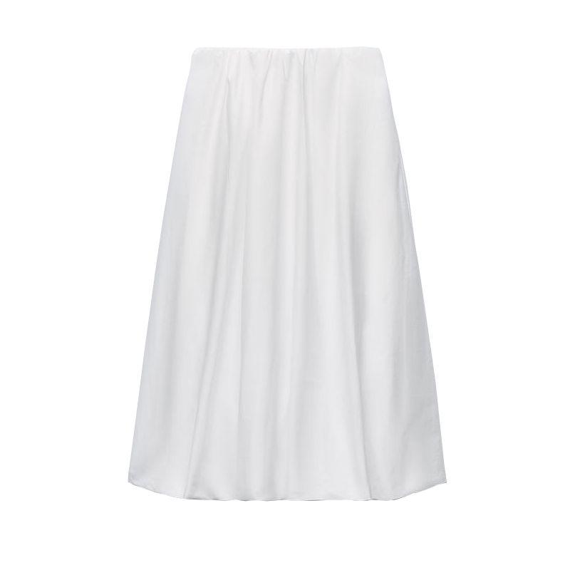 Spring New Women's Clothing Fashion Wind Casual Easiest for Match Elastic Waist Balloon Version Midi Dress 1255411