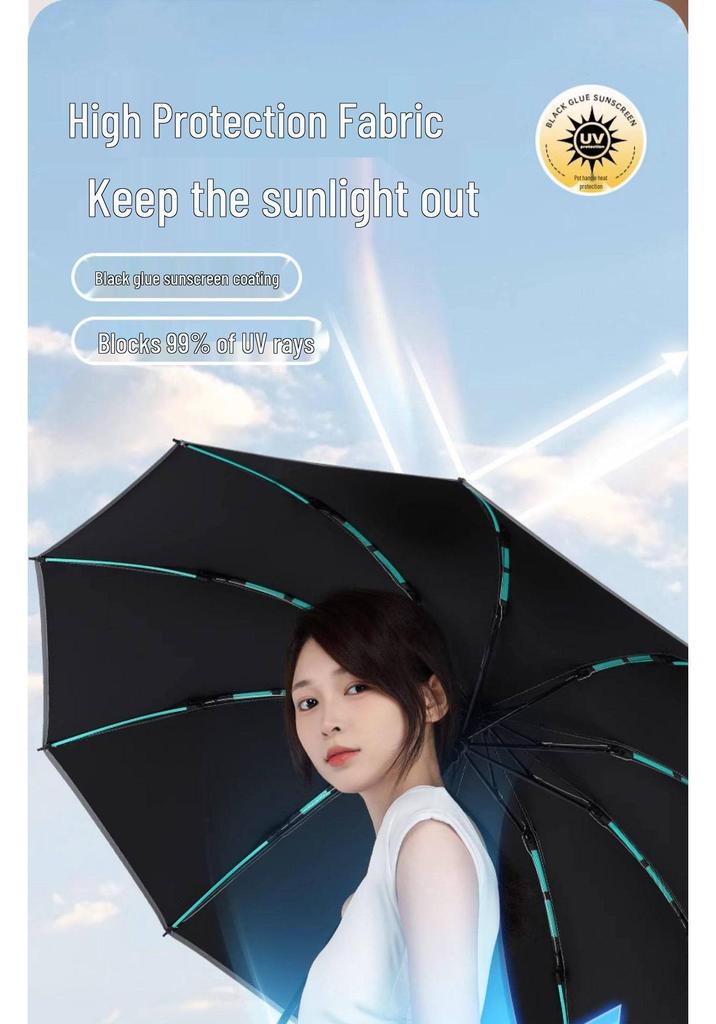 Sun & Rain 16-Rib Reverse Windproof UV Protection Umbrella