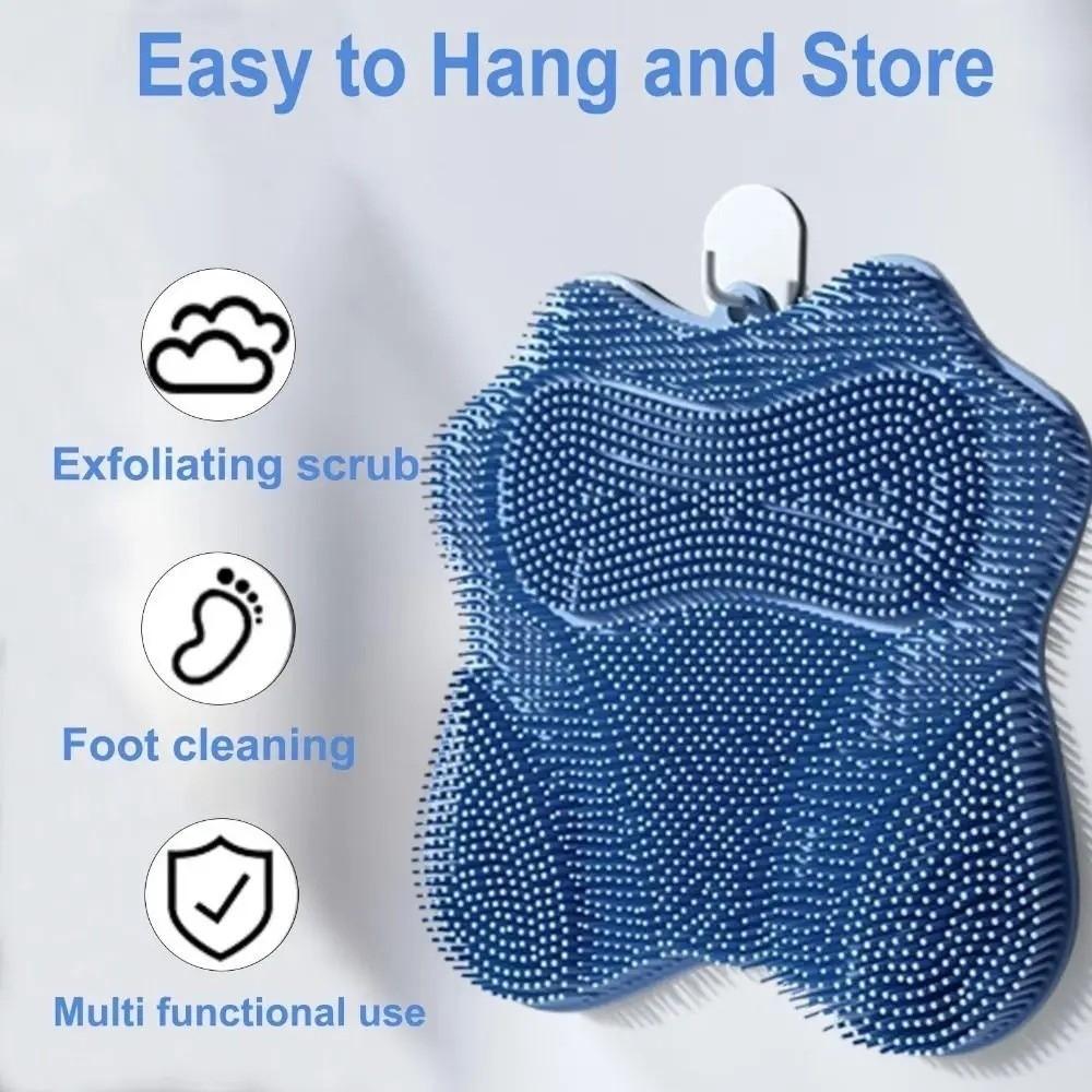 Suction Cups Cat Scratching Brush Self-grooming Soft Shower Massage Brush Exfoliating Non-Slip Foot Rubbing Brush Wall Sticker