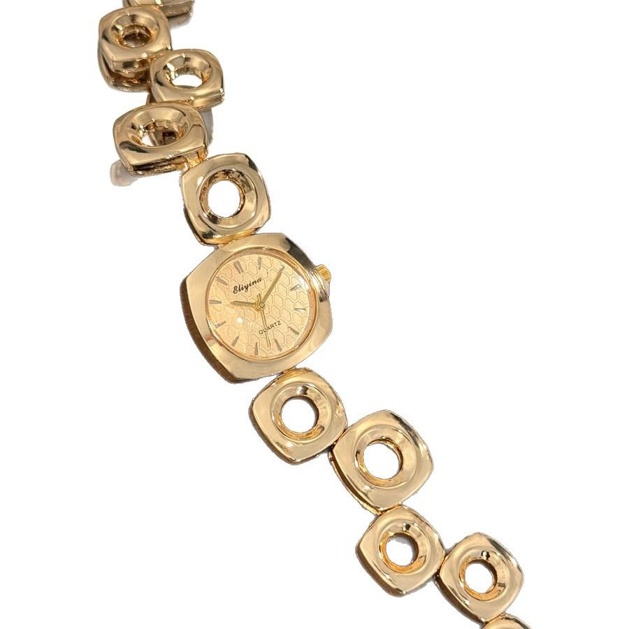 Irregular Bracelet Watch Niche High-end Sense Light Luxury Square Round European and American Women's Quartz Watch