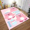 Pink Cartoon Bear Pattern Carpet with "Super Cute" and "Nice" Text Suitable for use as an anti-slip for living room bedroom sofas