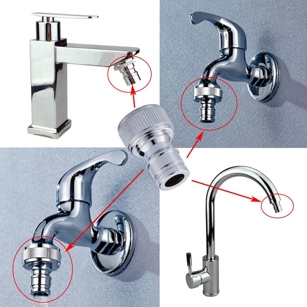 Faucet Quick Connector Adapter, Thead Connecting Faucet Aerator Adapter with Snap Quick Connector Fitting for Dishwasher Washing Machine (G3/4 Hose