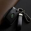 Smyfob Land Rover Key Fob Cover Leather Strap for Land Rover Discovery Defender Range Rover Keychain Holder Car Key Case