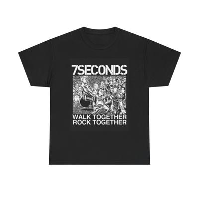 7 Seconds Walk Together Rock Together Graphic T Shirt Retro Unisex Heavy Cotton Unisex T-Shirt