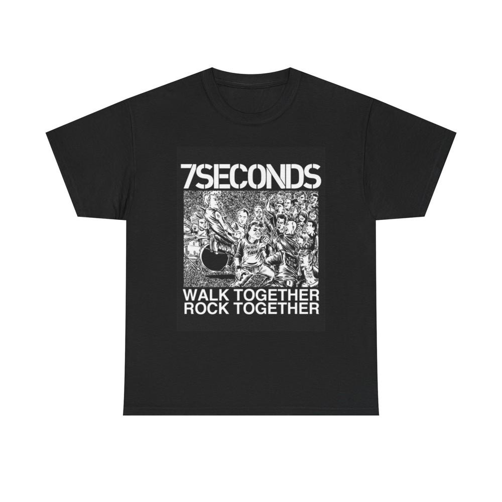 7 Seconds Walk Together Rock Together Graphic T Shirt Retro Unisex Heavy Cotton Unisex T-Shirt M