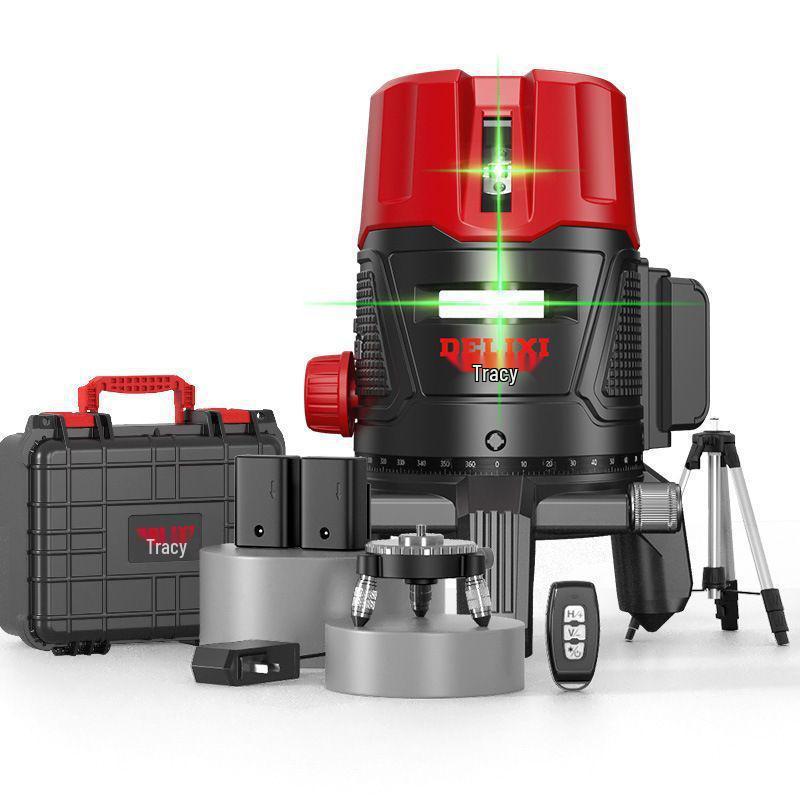 Delixi High-Precision Infrared Laser Level: Strong Light, Red Laser, 2/35, Auto-Leveling, Outdoor Water Level Meter.