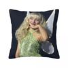 Singer Sabrina Carpenter Square Pillow Cases Pop Music Cushion Cover Vintage Zippered Decor Pillowcase For Home 45*45Cm
