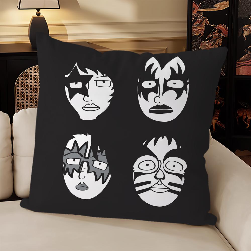 Rock Kiss Band Music Pillow Case Sofa Living Room Bedroom Headboard Backrest Cushion Square Cushion Nap Time