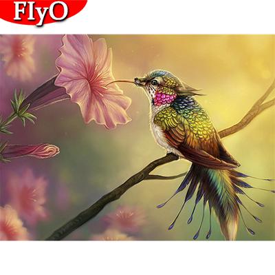 Pintura de diamante 5D con bordado de diamantes cuadrados/redondos, punto de cruz de pájaro, decoración del hogar de animales