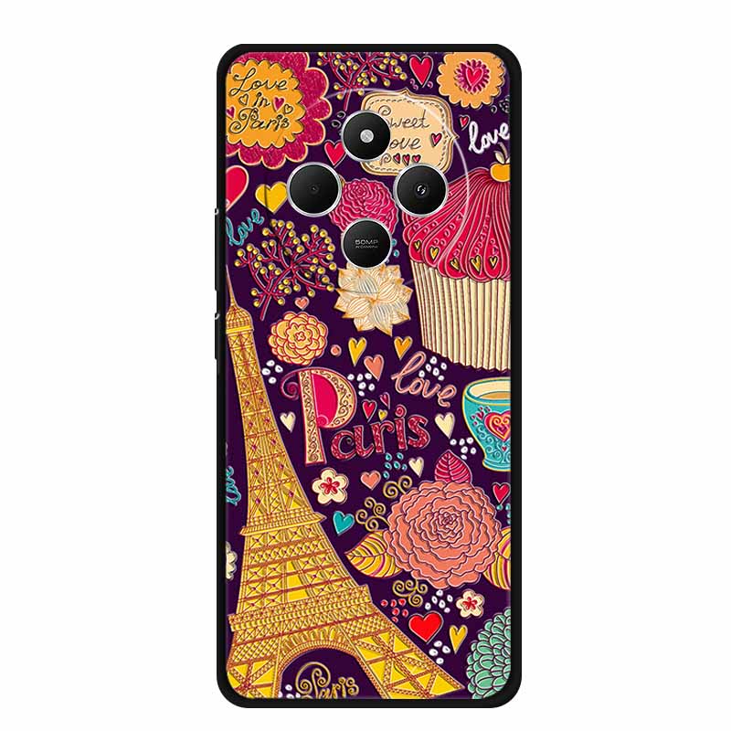 3D Emboss Case For Vivo Y300 Pro 5G Phone Case Relief Flowers Soft Silicone Coque For Vivo Y300 Pro Back Cover Case Funda Shell