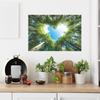 Adesivos de Decoração de Parede de Fundo Sky Home em Formato de Coração Sob a Copa da Floresta