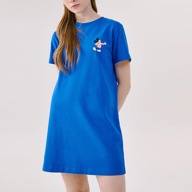 New Disney X MLB X Disney Short Sleeved Dresses Women's Blue 31OPK1031-07U