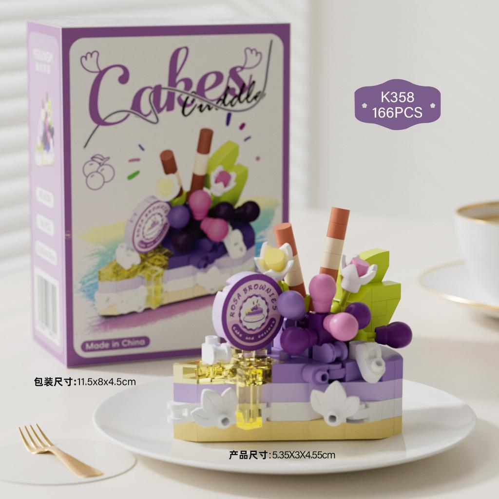 Cake Constructor Blocks Home Decoration Bouquet Food Candy Building Block Toy Assembly Toy Birthday Gift for Children Girl Adult