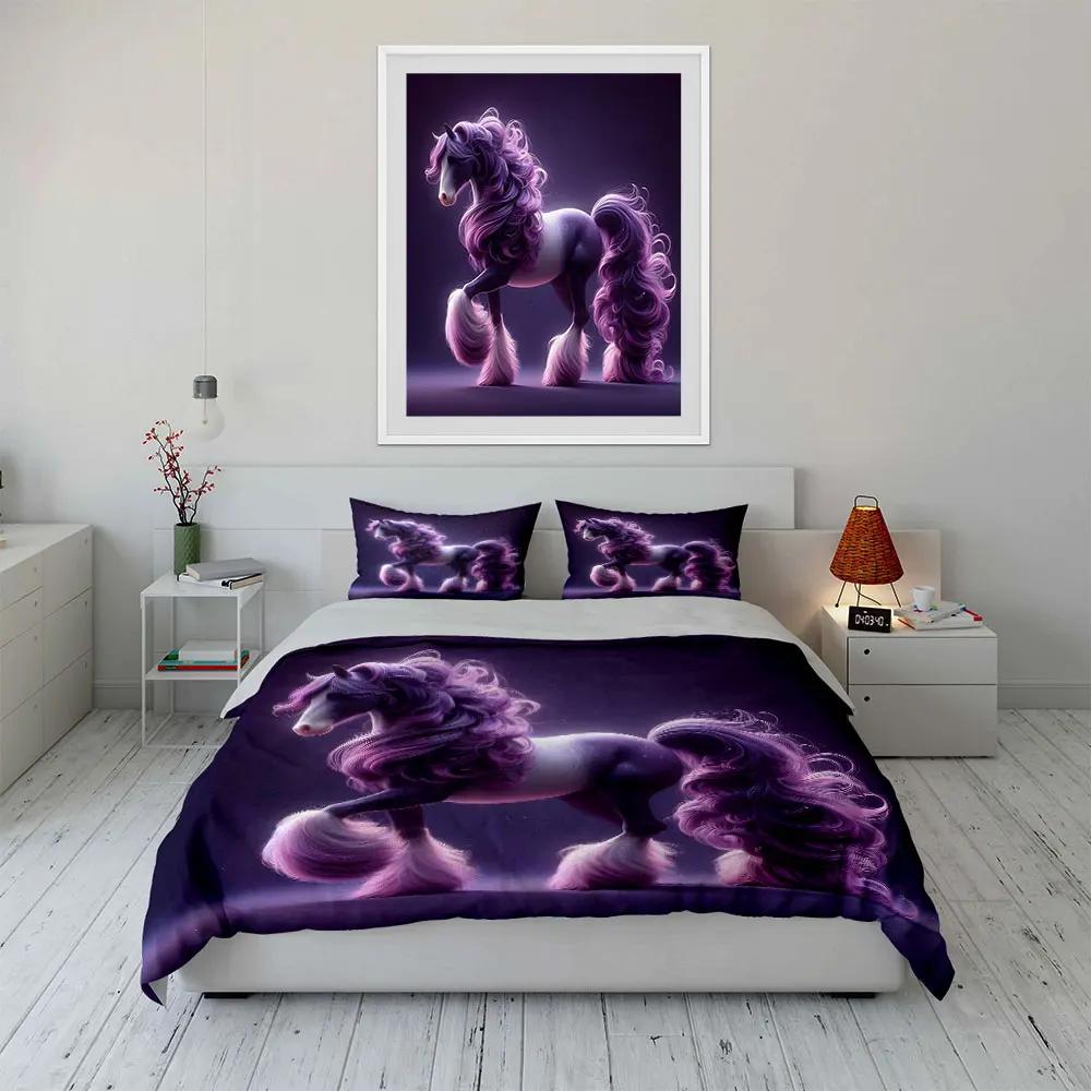 "Fantasy Horse Art Decor Set" Soft Comfortable Duvet Cover Bedding Set Included 1*Duvet Cover & 2*Pillowcases, gift