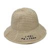Early spring new letter embroidery woven bucket hat sunshade sunscreen big brim bucket hat women