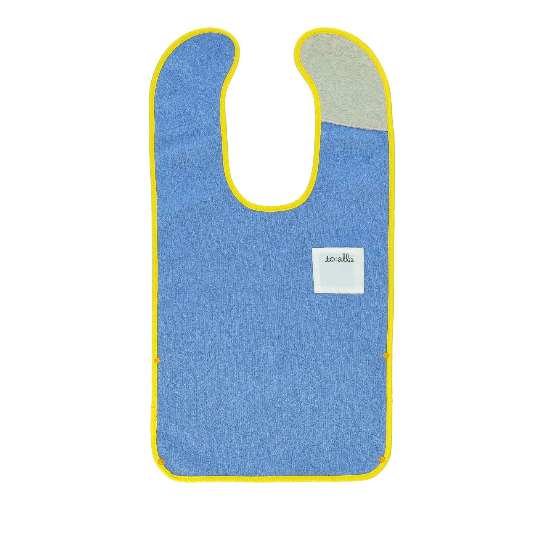 

Marushin Bib Toara Microfiber Bib with Name Product 1815009900 toalla L, Blue, Stick-On Tag, Number