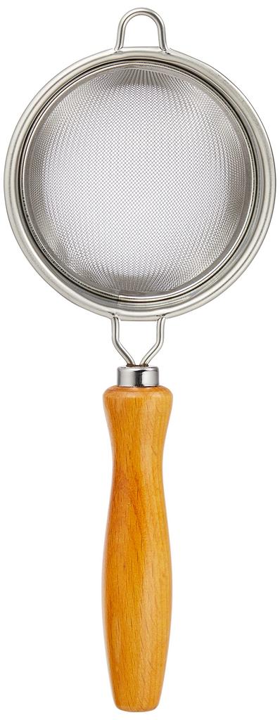Three Snow Tea Strainer, Wooden Handle II, Deep, 18-8 Stainless Steel, Tsubame-Sanjo, Made in Japan, Three Snow Shinkoshi Works, 10170