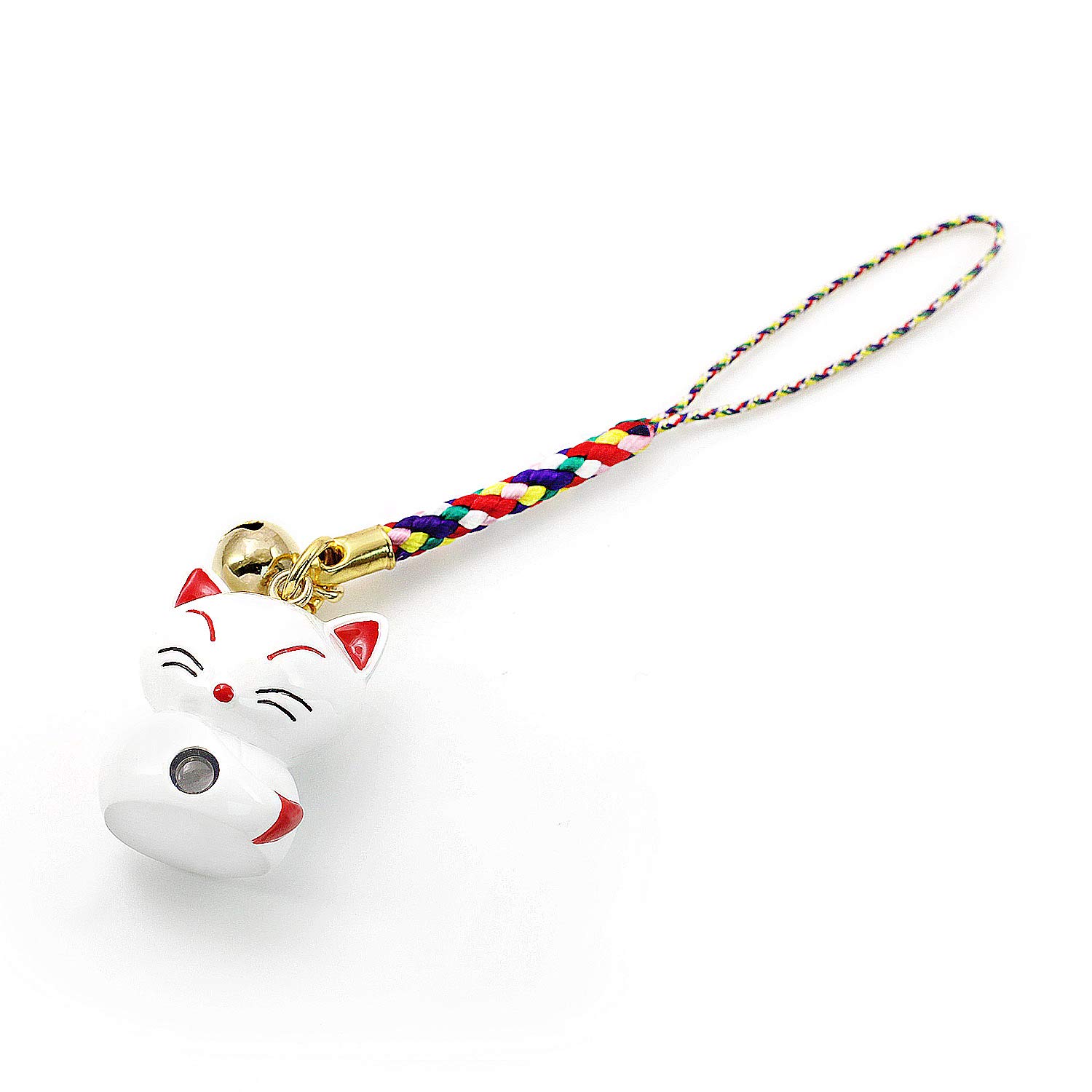 Fox Fox Keychain with Good White [Barzaz] Strap, Amulet, Peephole, Fortune, белый