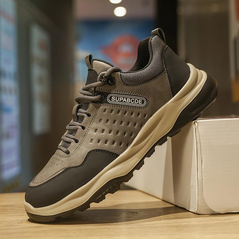 Casual leather shoes 2025 men's leather shoes men's running sports lightweight breathable spring and autumn trend men's shoes