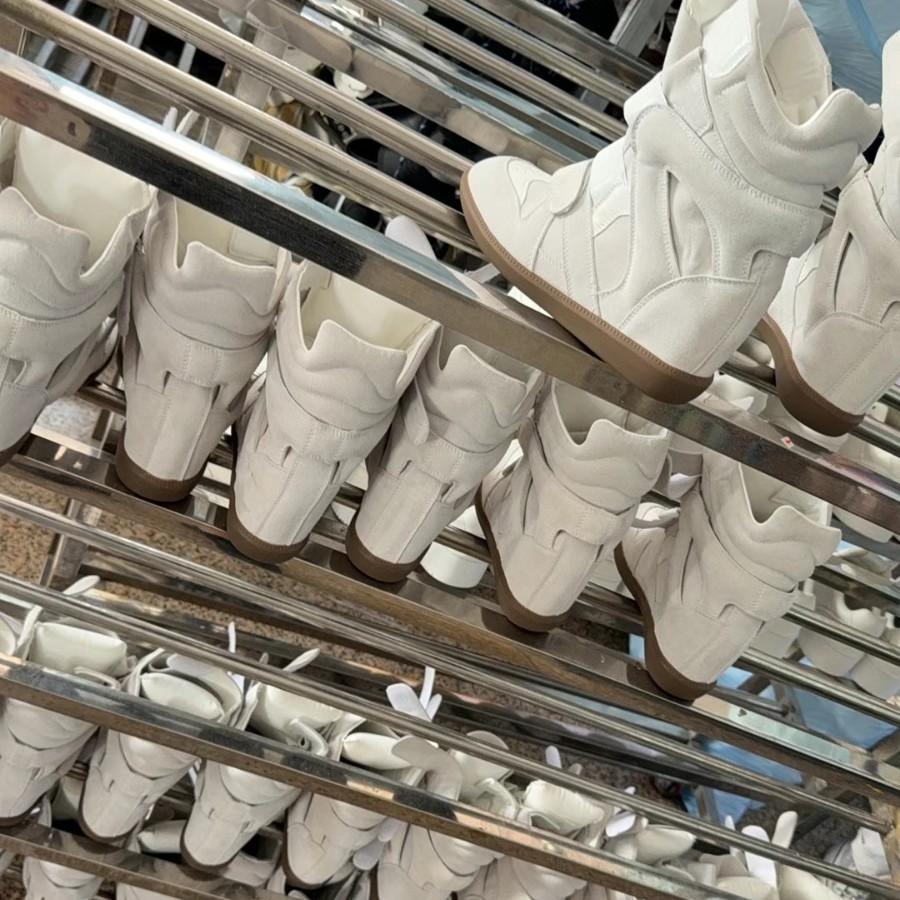 New Hidden Increased High Top Women's Shoes Color Matching Flat Bottom Casual Velcro Sneakers for Women