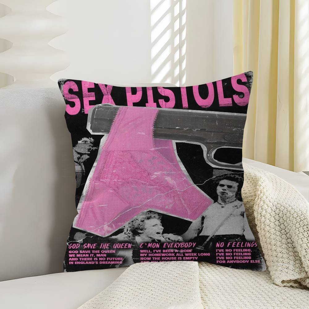 Six PPistols Band Pillow Cushion Cover Pillowcase Living Room Sofa Home Decor Customized