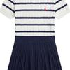 Polo Ralph Lauren SS24 Striped Color Block Round Neck Short Sleeve Dress Set Kids Dress Set CWPO2STG2U20011-100