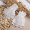 Women Detachable Sleeve Fake Cuffs Female Lace Thin Pleated Flare Sleeve False Cuffs Ruffles Wristband Decorative Accessory