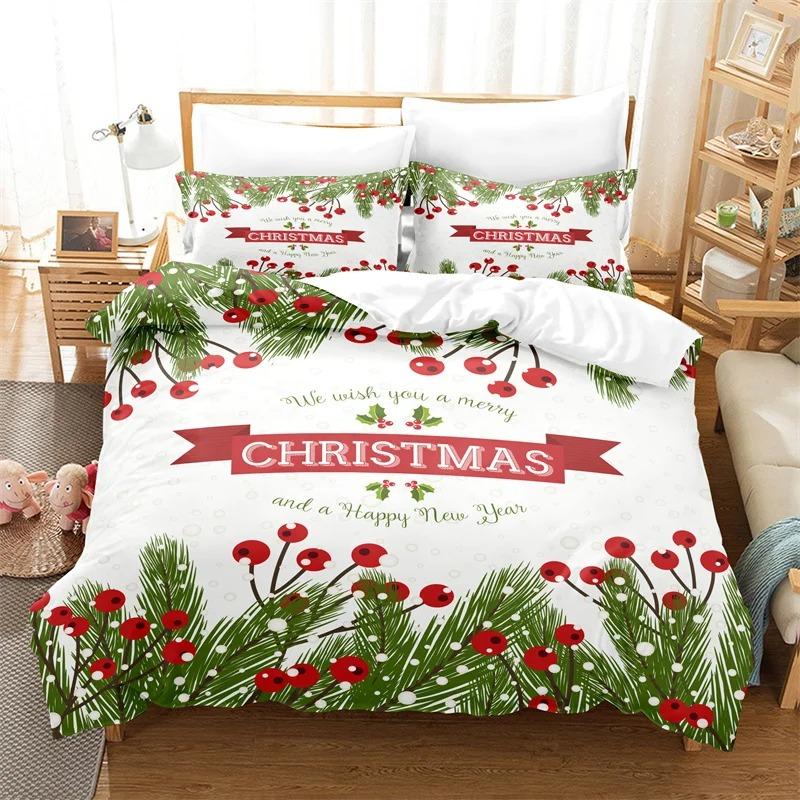 Merry Christmas Bedding Set Duvet Cover Set Fashion Quilt Cover Boys and Girls Christmas Comforter Cover Bedding Sets