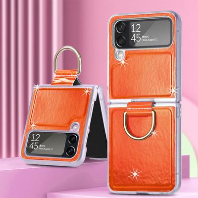 Lüks Moda Renkli Halka Tutucu Katlanır Kılıf Samsung Galaxy Z Flip4 Flip 4 5g Zflip4 Rahat Koruyucu Kapak
