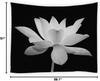 Lotus Tapestry Black and White Flower Elegant Floral on Black Background Modern Unique Art Print Home Decor Tapestries Wall