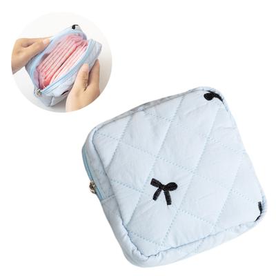 Pochette de Rangement pour Serviettes Hygiéniques Nœud Papillon Portable Porte-Hygiène Féminine Organisateur de Tampons pour Voyage et Usage Quotidien