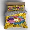 Colorful, Starburst, Clouds. Bedding Duvet Cover Sets Duvet Covers Pillowcases Gifts (1 * Duvet Cover 2 * Pillowcases, Without Duvet Insert)