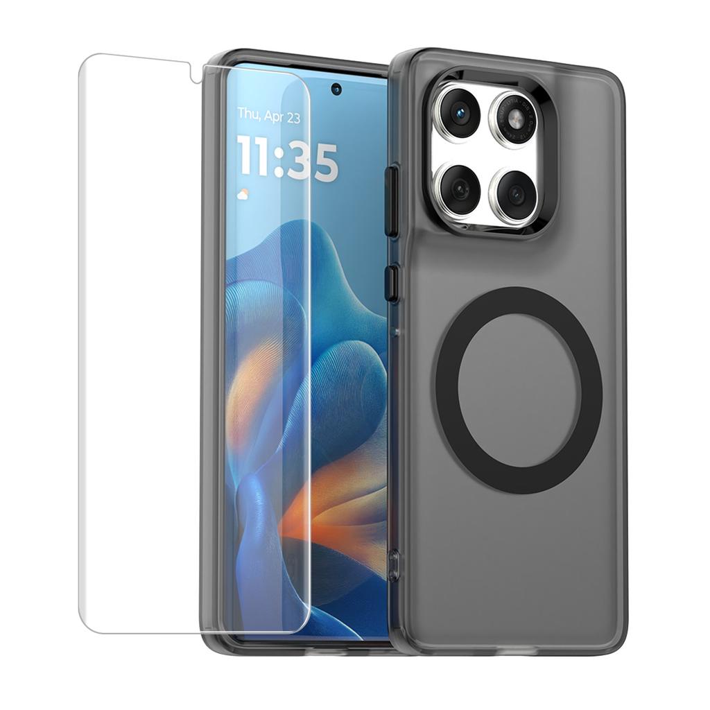 For Motorola Edge 60 Pro 5G ENKAY Hat-Prince Magnetic Case with Hydrogel Film PC TPU Phone Cover