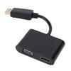 DisplayPort To HD Multimedia Interface VGA Adapter 2 in 1 DisplayPort To VGA Converter Hub Black