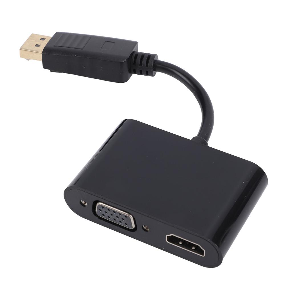 DisplayPort To HD Multimedia Interface VGA Adapter 2 in 1 DisplayPort To VGA Converter Hub Black