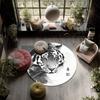 Black and White Ink Tiger  Round Area Rug,Carpet Rug for Living Room Bedroom Sofa Playroom Decor,Non-slip Floor Mat