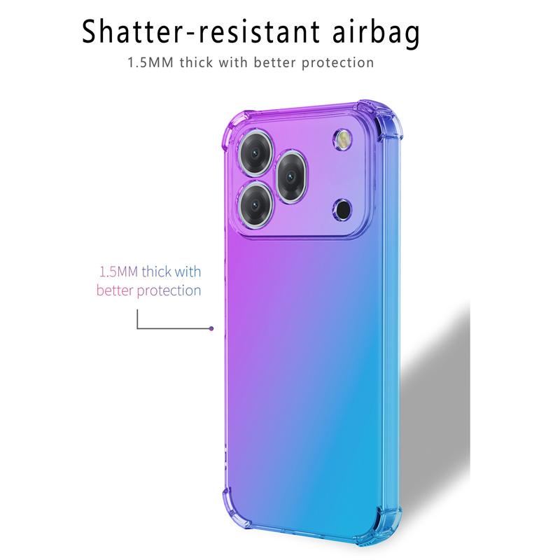 Four-corners Shockproof Gradient TPU Case for Honor 600 Pro 600 Lite 600e Protective Clear Cover Fundas Coque Capa
