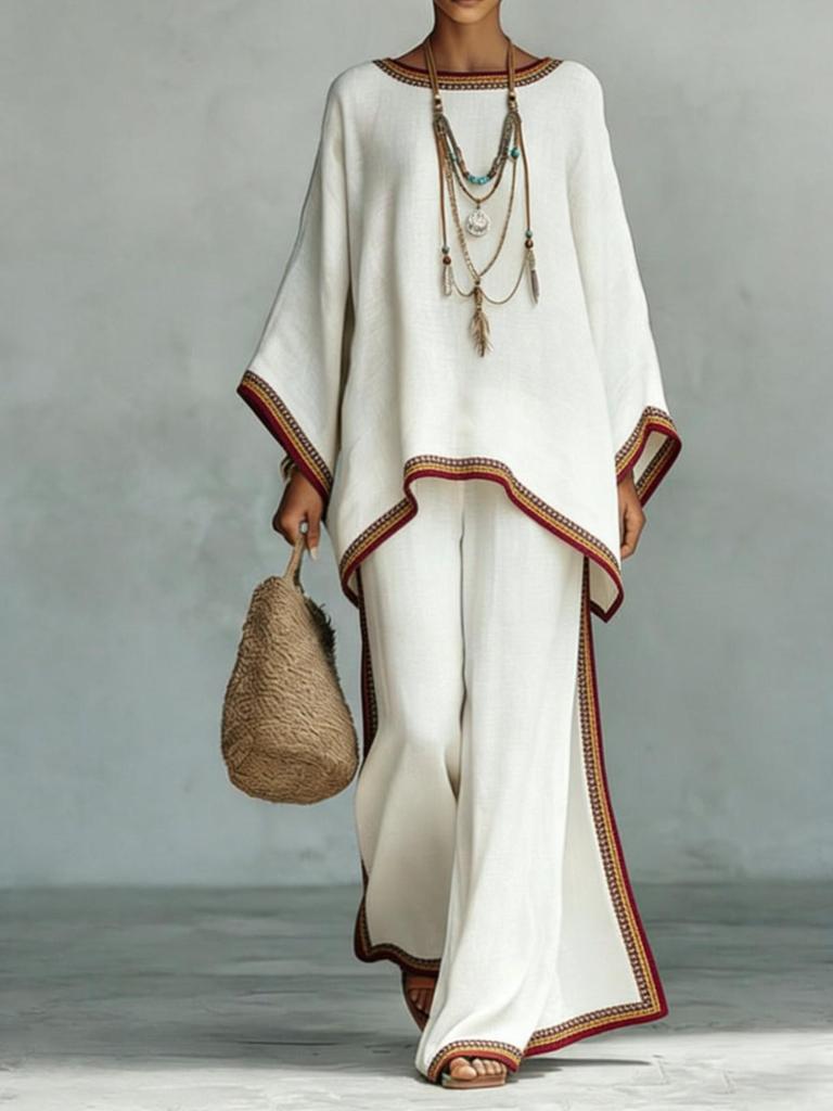 2026 Spring European Trend: Versatile Casual Temperament Round Neck Two-Piece Set